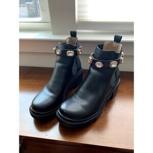 Steve Madden Amulet Black Jeweled Boots Size 8.5